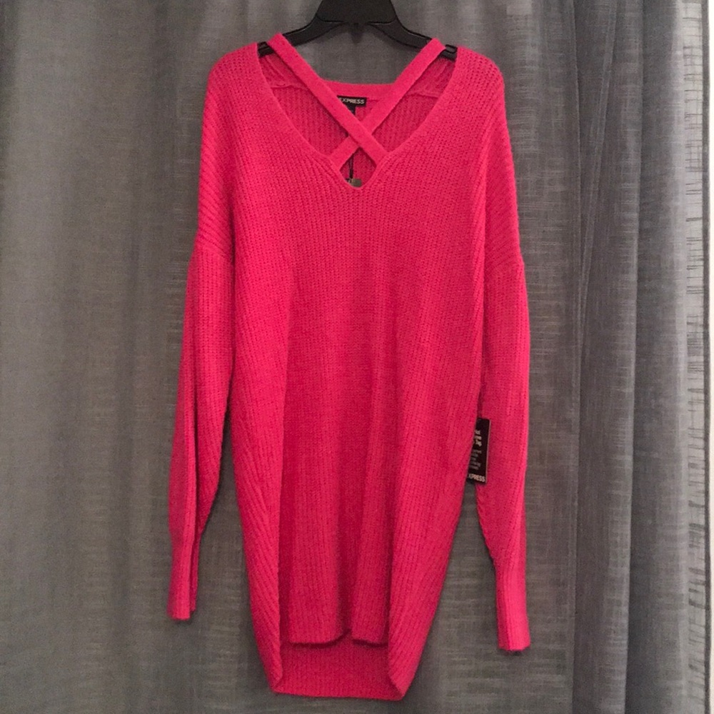 Hot pink, Express sweater dress